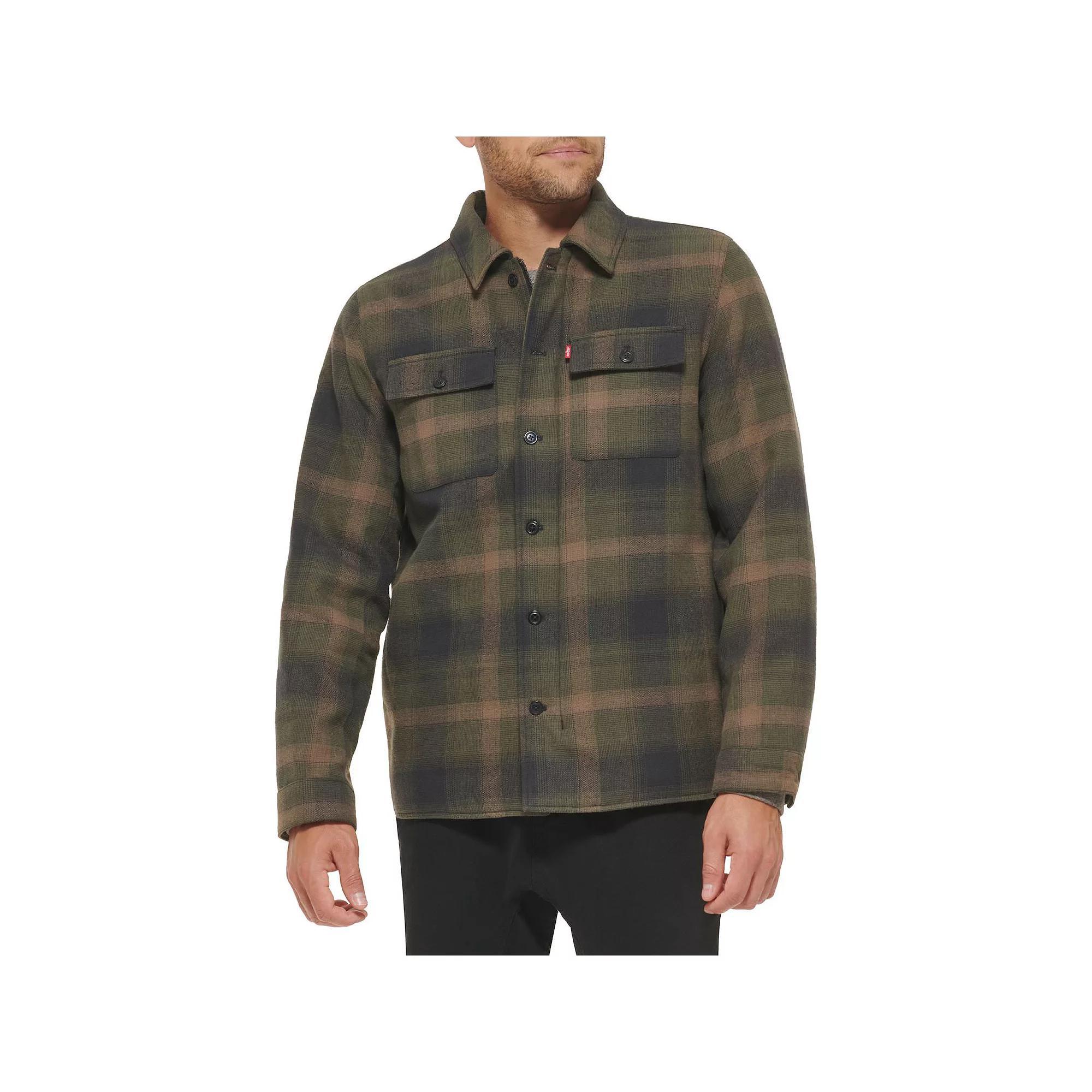 Mens Levis Quilted-Lined Shirt Jacket Bitter Brown Plaid Product Image
