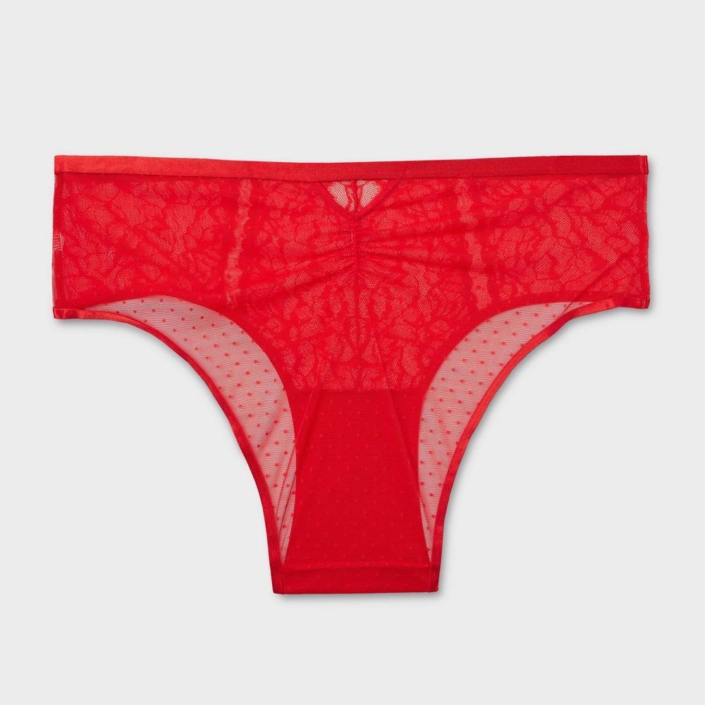 Womens Fashion Lace Cheeky Underwear - Auden Wowzer Red 4X Product Image
