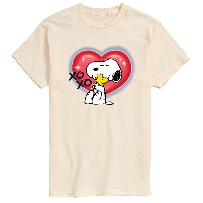 Men's Peanuts Snoopy Woodstock Airbrush Heart Graphic Tee, Size: Large, White Product Image