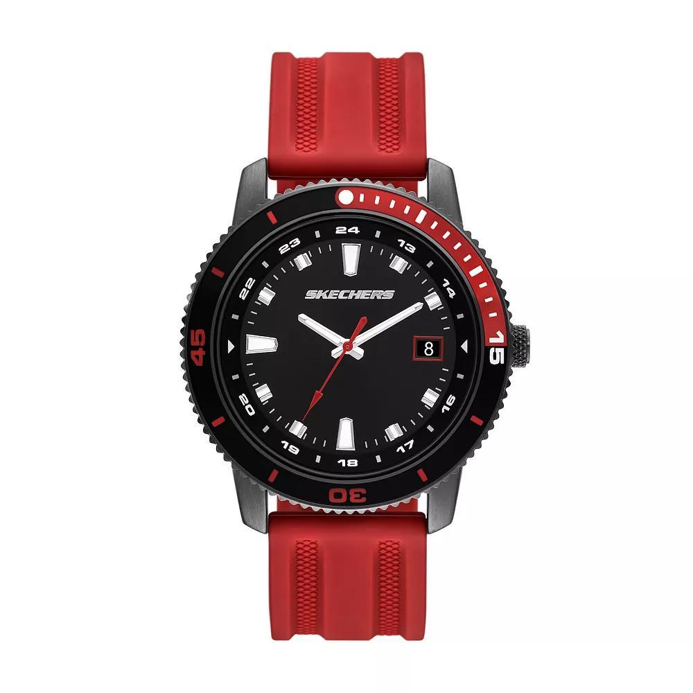 Skechers® Lachman Men's Silicone Watch, Size: 46MM, Red Product Image