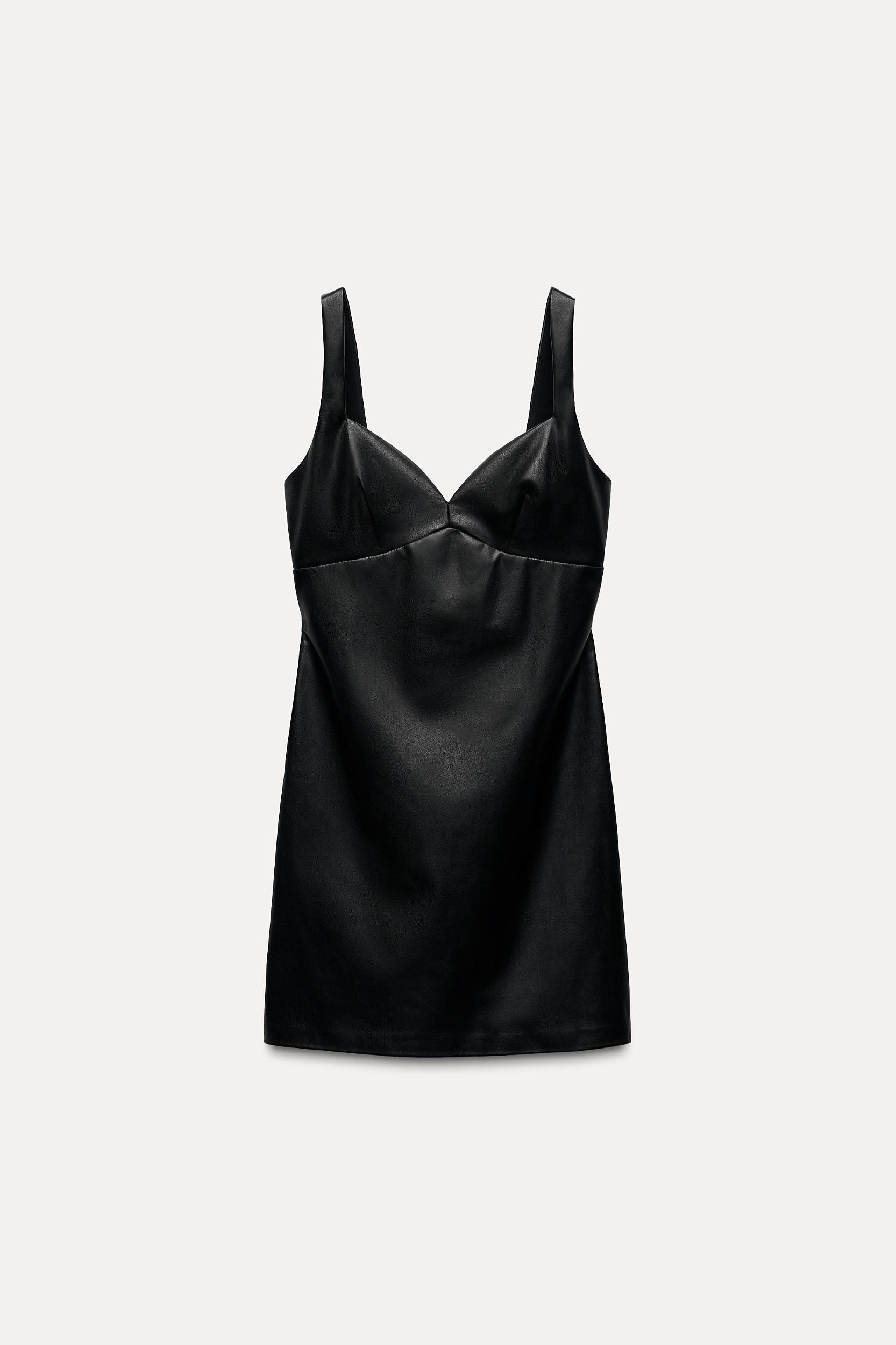 FAUX LEATHER MINI DRESS Product Image