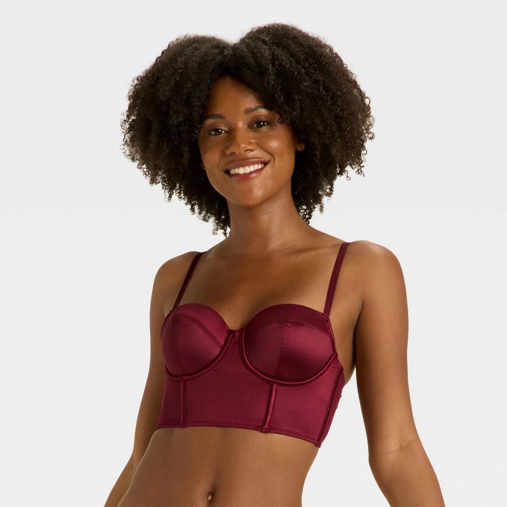 Women's Satin Lightly Lined Lingerie Corset - Auden™ Product Image