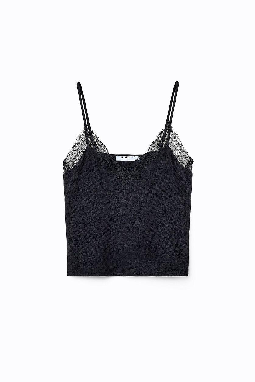 Recycled Lace Detail Crepe Singlet Product Image