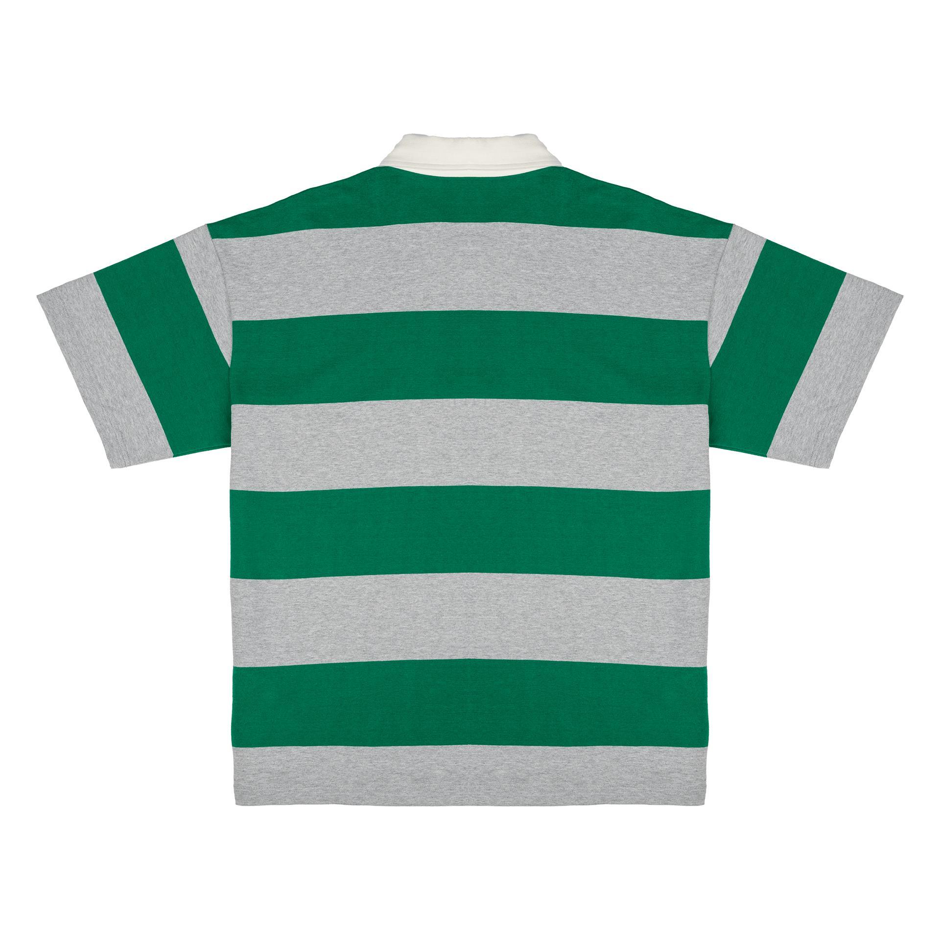 New Era Branded Embroidered Yarn Dye Kelly Green Rugby Shirt Male Product Image