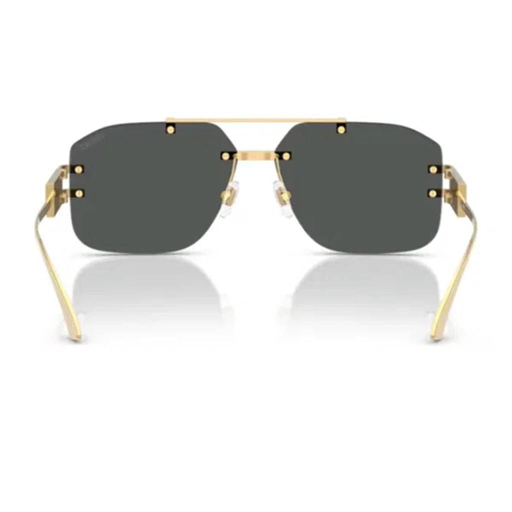 VERSACE 60mm Rectangular Sunglasses In Dark Grey Product Image