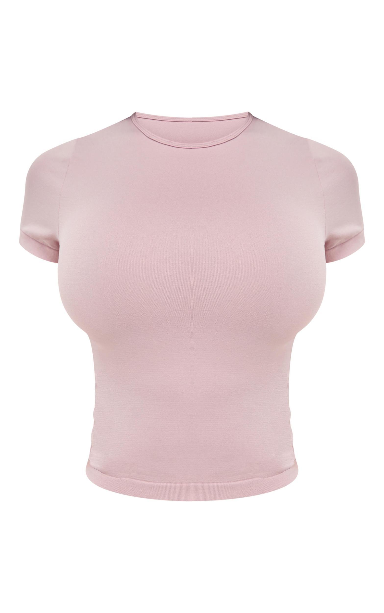 Shape Mauve Stretch Seamless Short Sleeve Longline Top Product Image