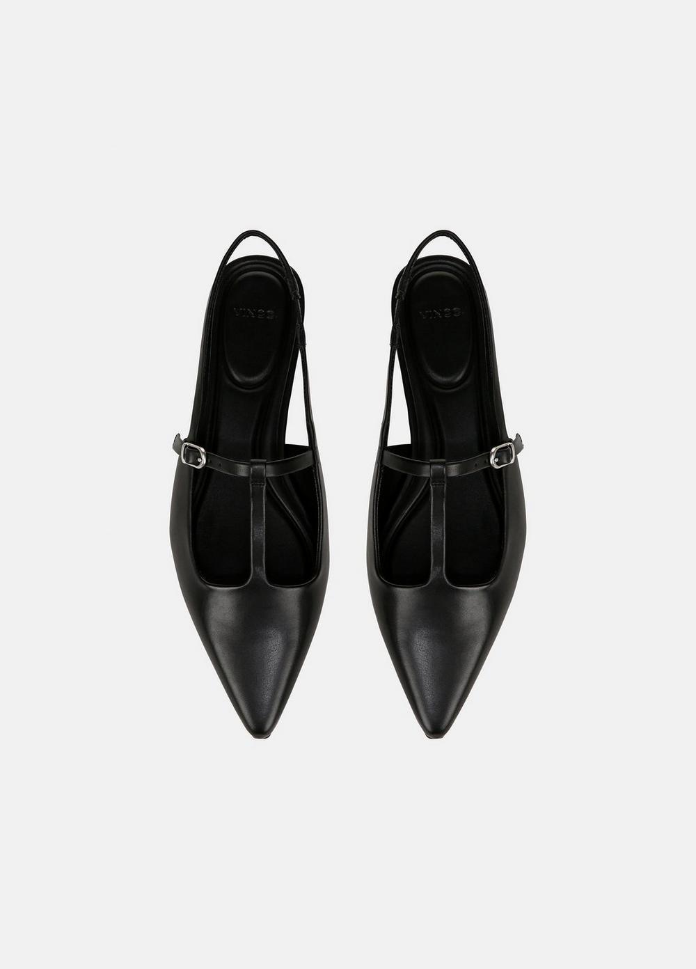 Womens Iliana Leather Slingback Flat, Black, Size 5 Vince Product Image