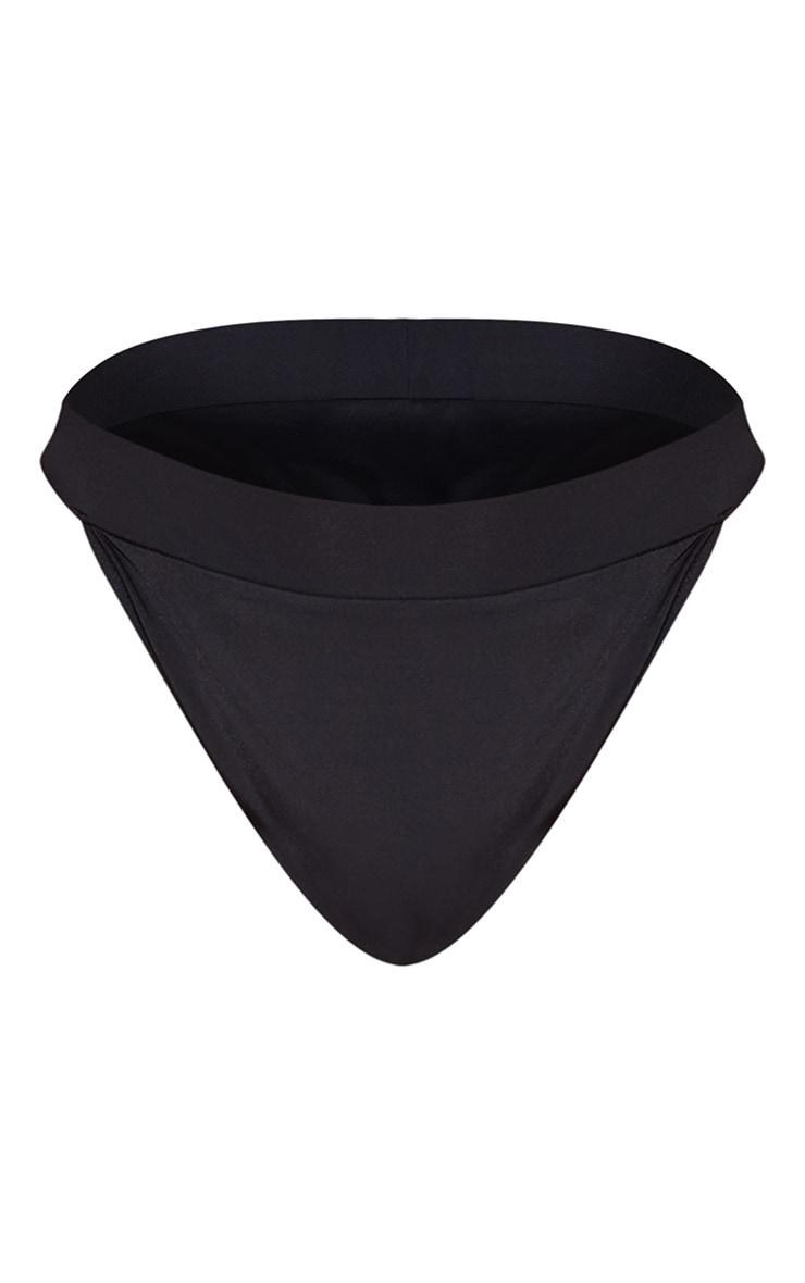 Plus Black High Leg Bikini Bottom Product Image