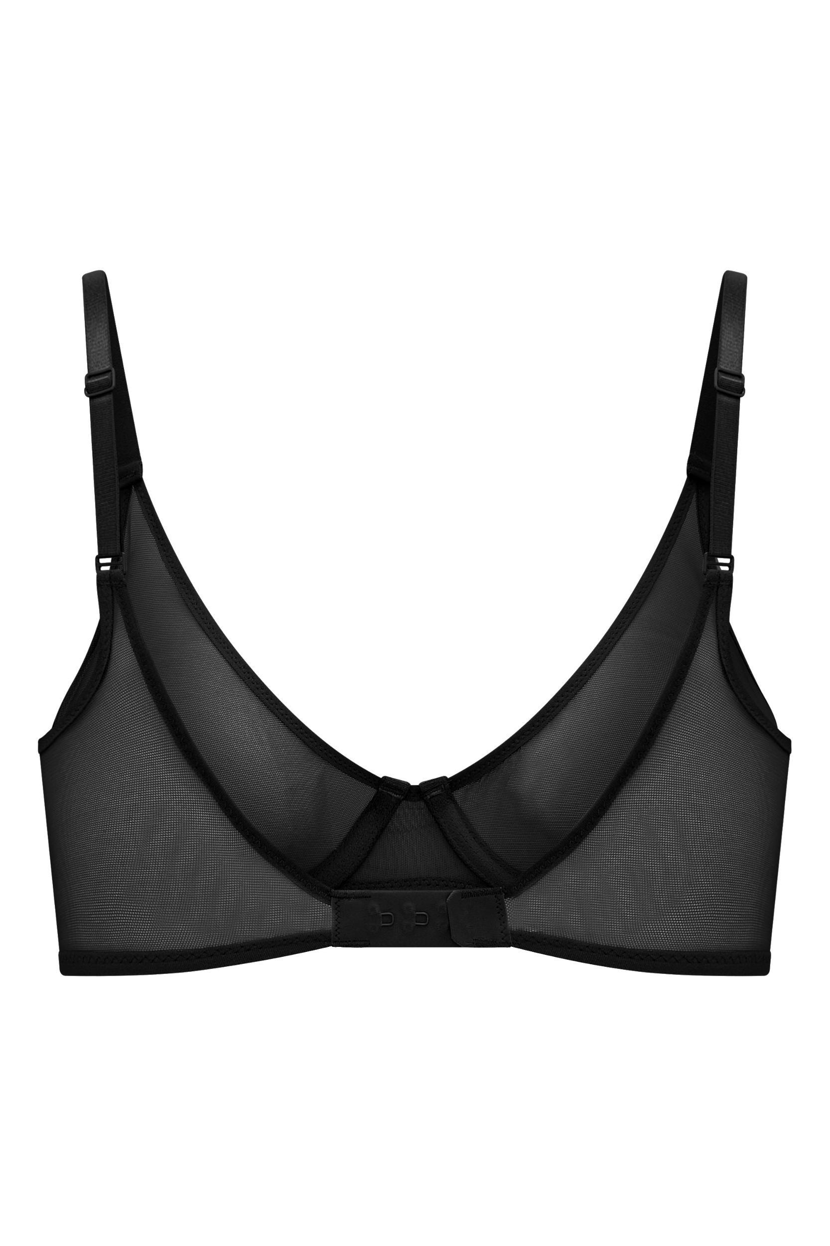 Soft Mesh Single Layer Underwired Bra in Black Product Image