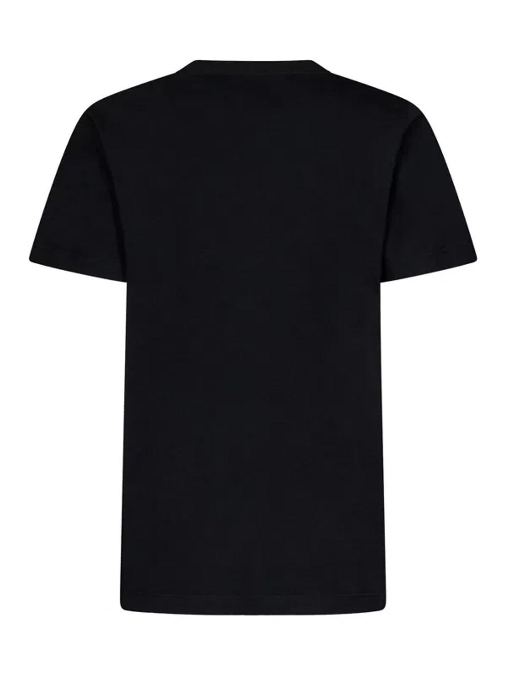 MSGM Black Cotton T-shirt In Nero Product Image