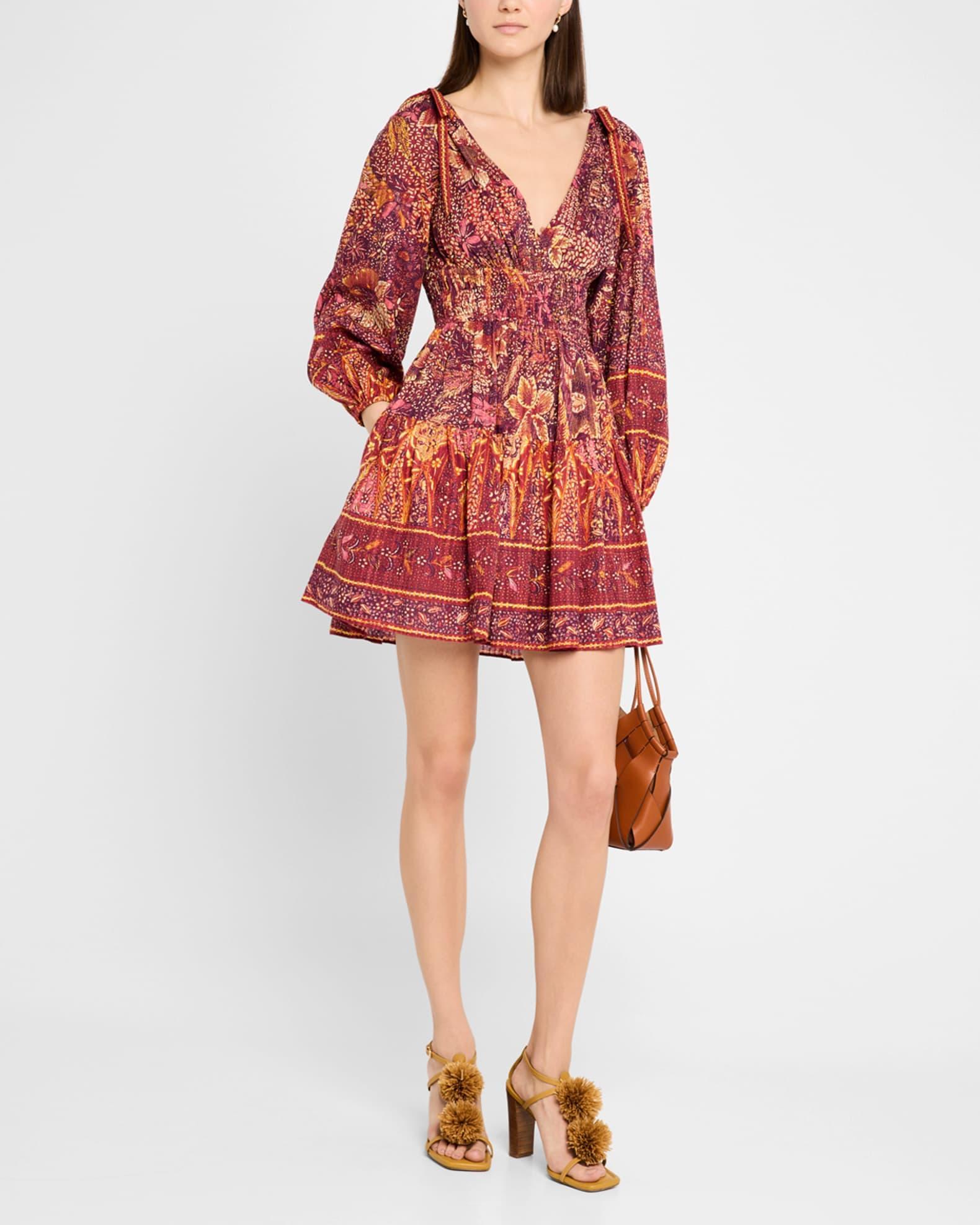 Anika V-Neck Long-Sleeve Mini Dress Product Image