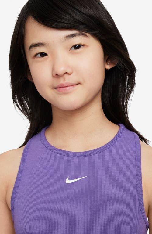 Nike Kids' Sportswear Rib Racerback Tank in Black Raspberry at Nordstrom Product Image
