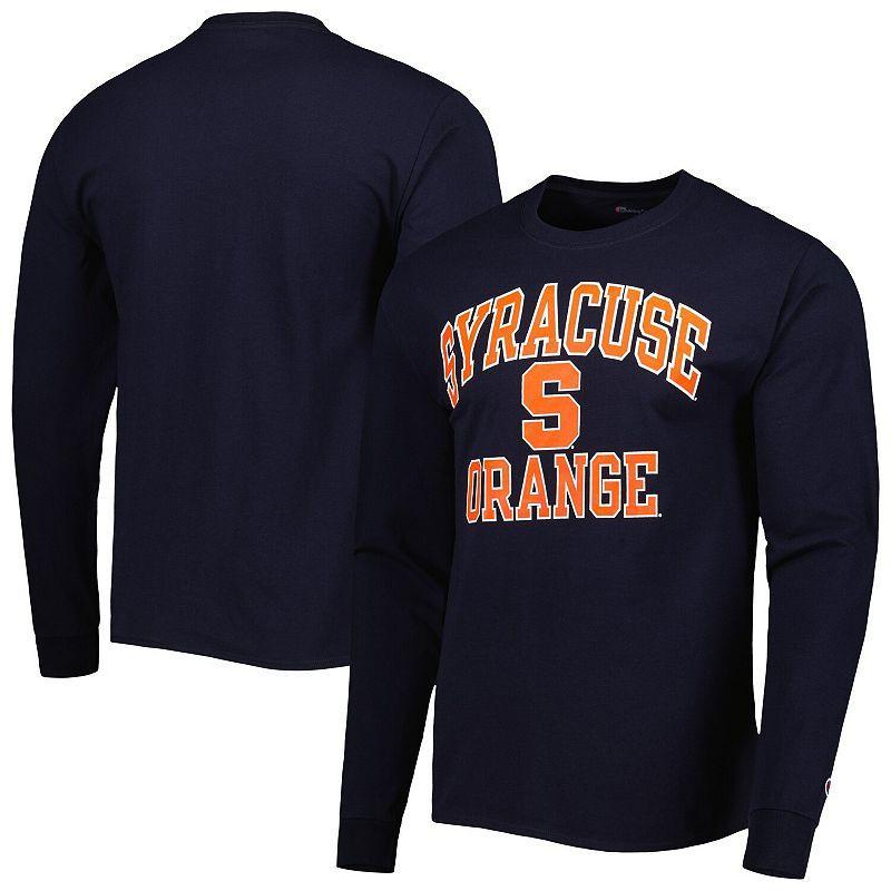 Mens Champion Syracuse Orange High Motor Long Sleeve T-Shirt Blue Product Image