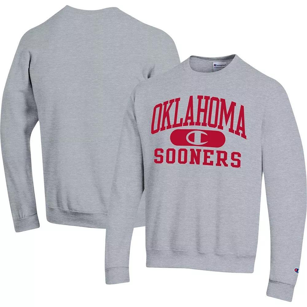 Men's Champion Heather Gray Oklahoma Sooners Arch Pill Sweatshirt, Size: 2XL, Grey Product Image