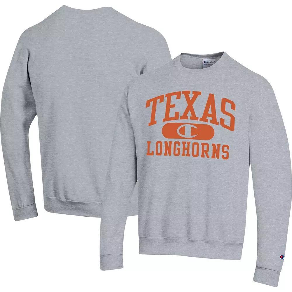 Men's Champion Heather Gray Texas Longhorns Arch Pill Sweatshirt, Size: 3XL, Grey Product Image