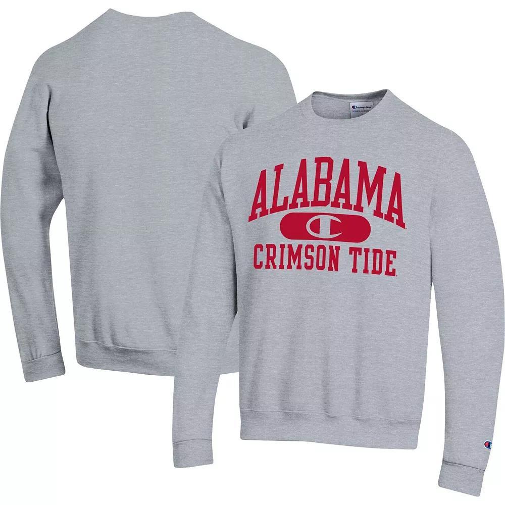 Men's Champion Heather Gray Alabama Crimson Tide Arch Pill Sweatshirt, Size: Medium, Grey Product Image