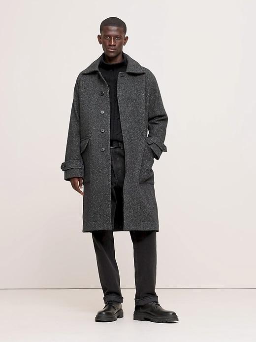 Italian Herringbone Balmacaan Coat Product Image