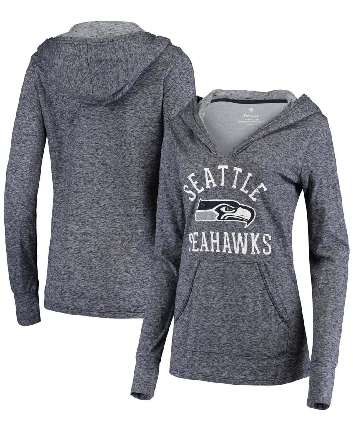 Women's Fanatics Branded College Navy Seattle Seahawks Doubleface Slub Pullover Hoodie, Size: XL, Blue Product Image