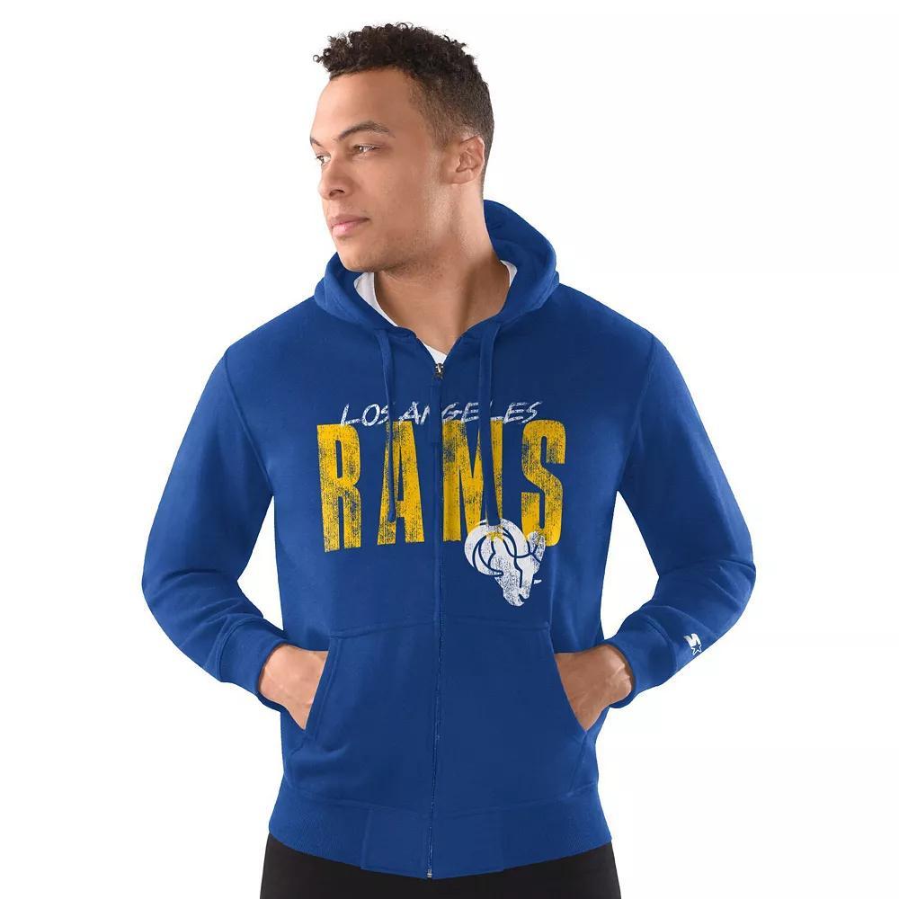 Men's Starter Royal Seattle Seahawks Distressed Classic Full-Zip Hoodie, Size: Small, Blue Product Image