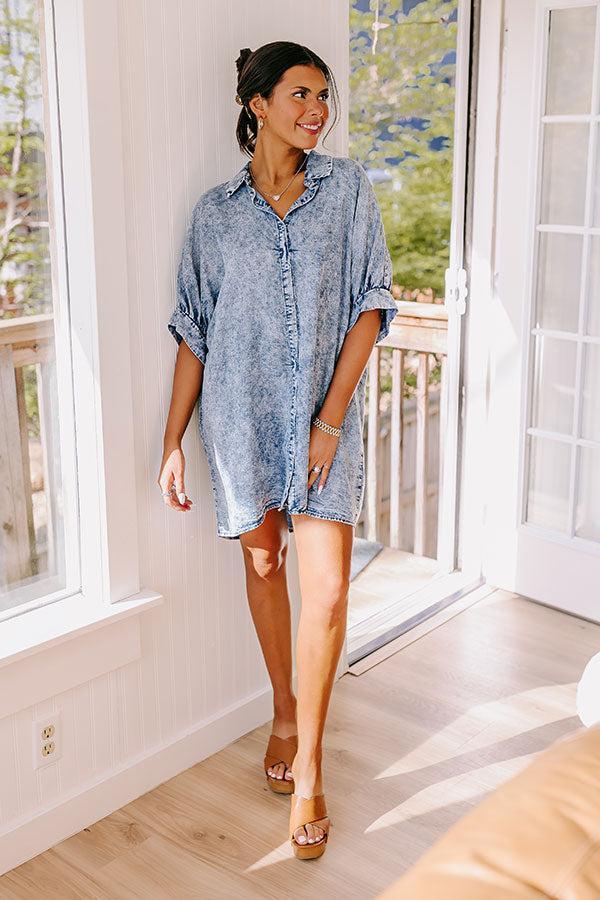 Park Stroll Chambray Shift Dress Product Image