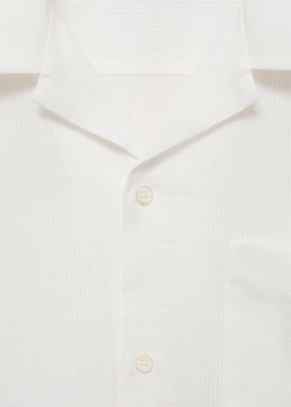 Regular-fit 100% seersucker cotton shirt - Men | MANGO USA Product Image