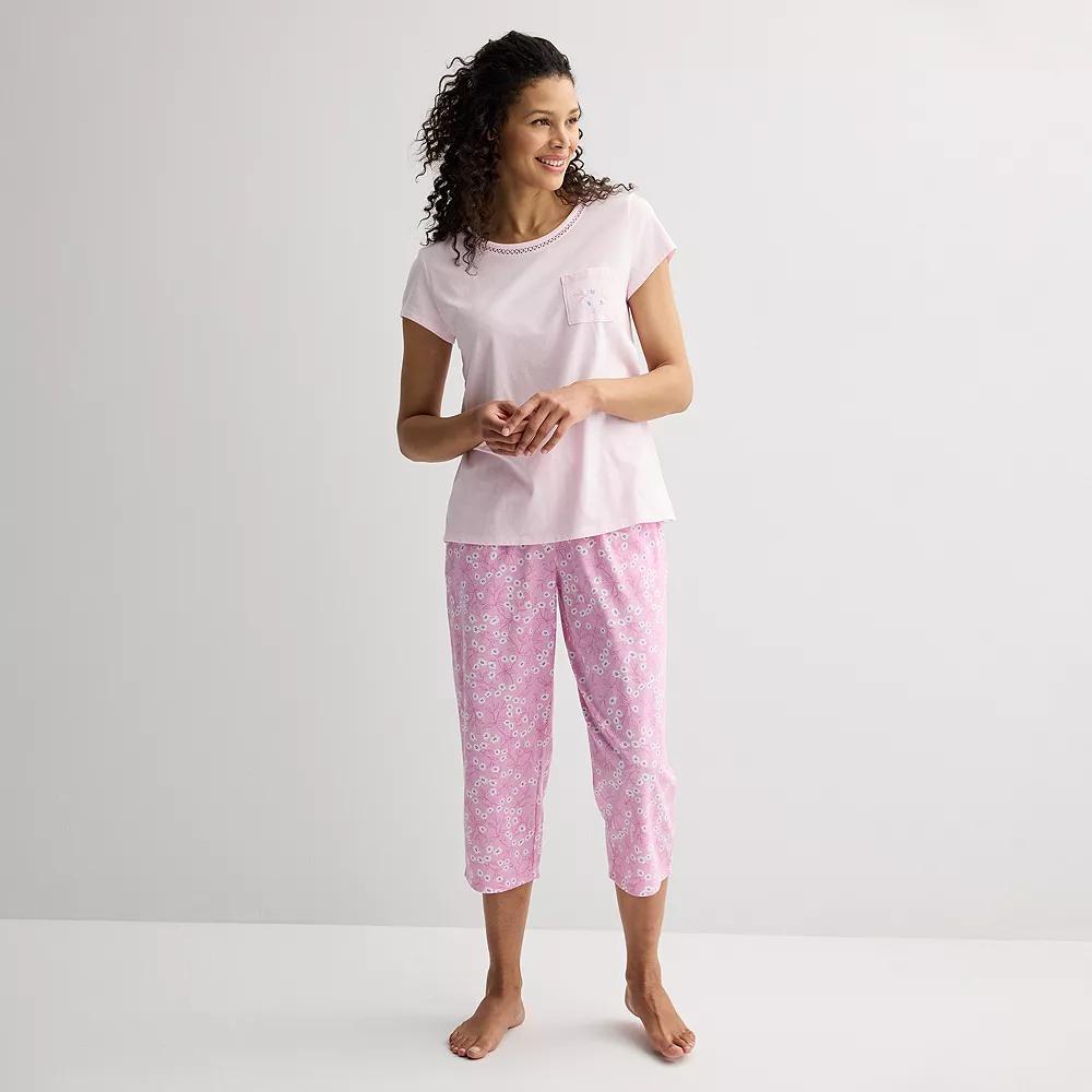 Women's Croft & Barrow® Mom's Day Sleep Set, Size: XS, Wild Daisies Pink Product Image