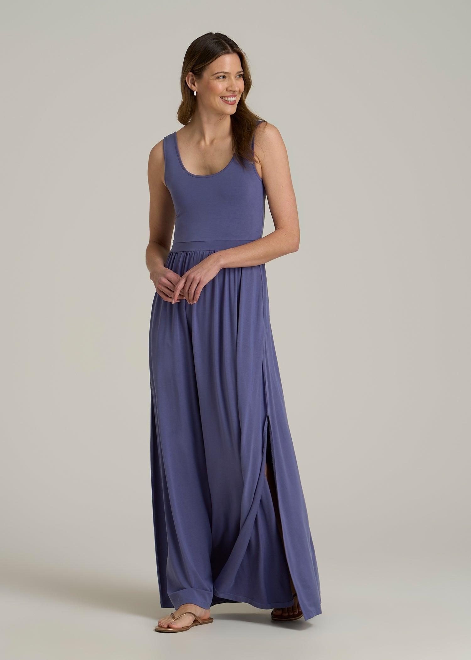 Jersey Tank Maxi Dress with Pockets for Tall Women in Future Dusk Product Image