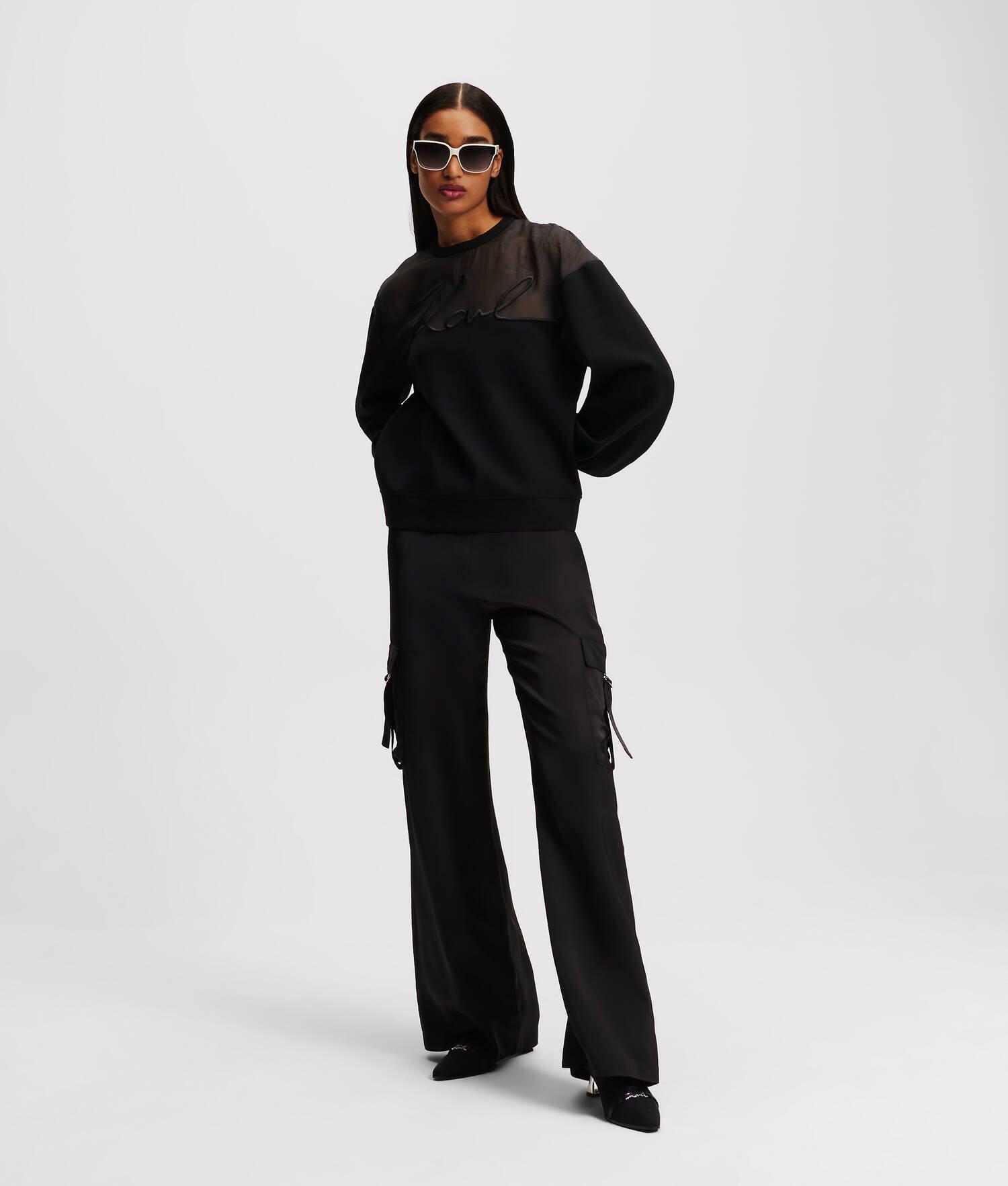 MIXED FABRIC KARL SIGNATURE SWEATSHIRT Product Image