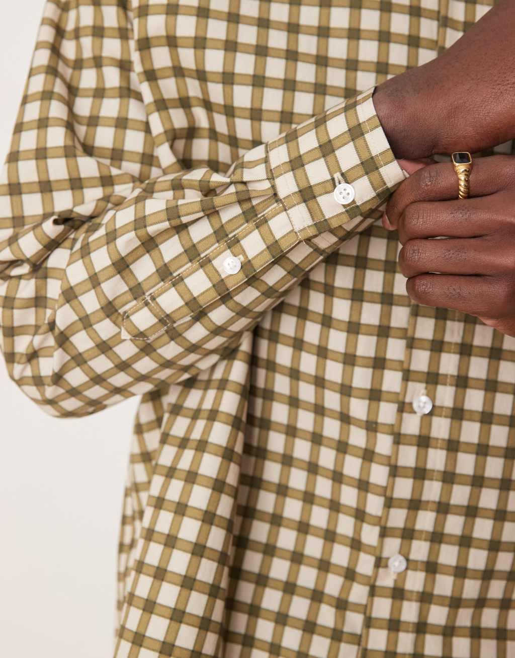 ASOS DESIGN extreme oversized shirt in khaki plaid Product Image