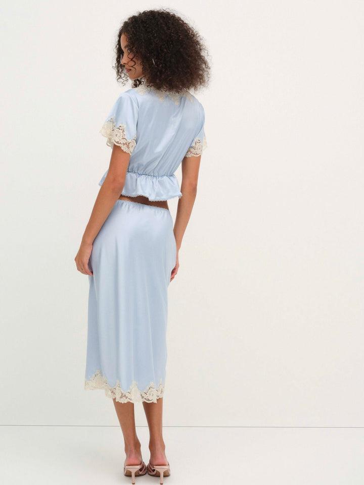 Sweetheart Midi Skirt — Blue Product Image