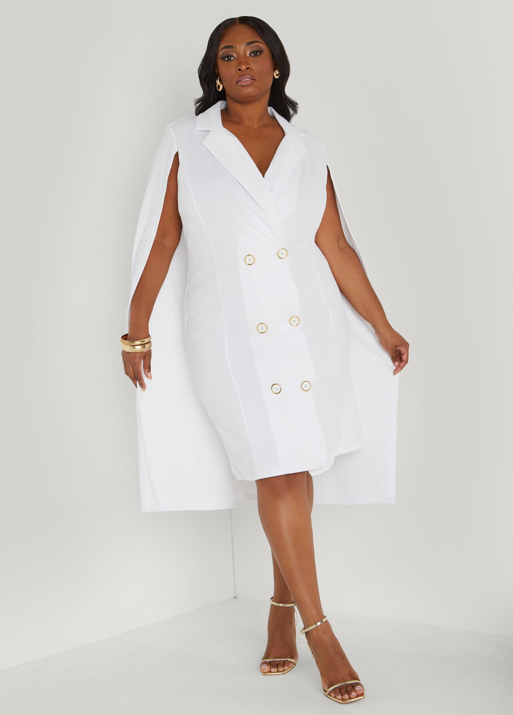 Plus Size Cape Blazer Dress Ashley Stewart Product Image