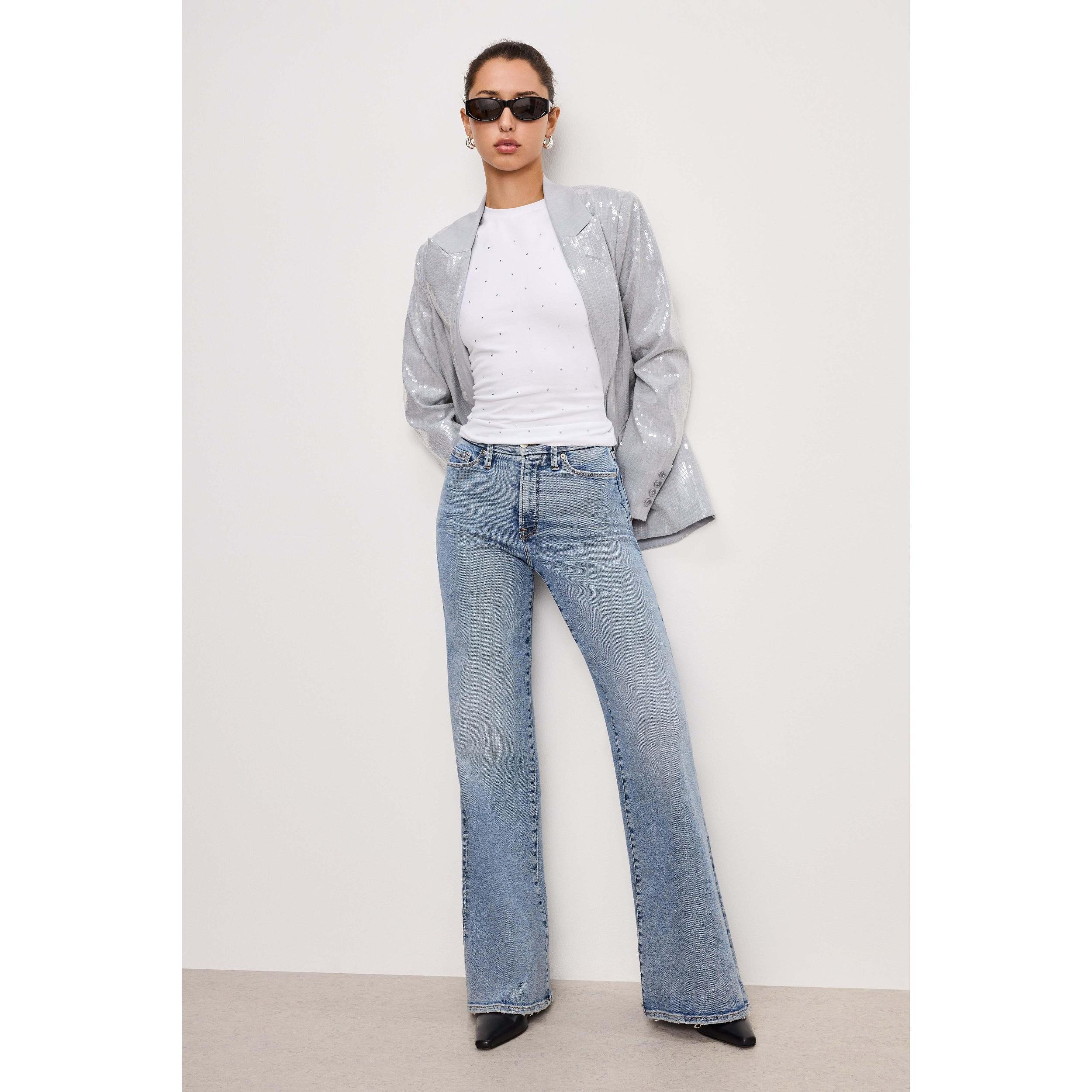 Womens Good Waist HIgh-Rise Palazzo Jeans Product Image