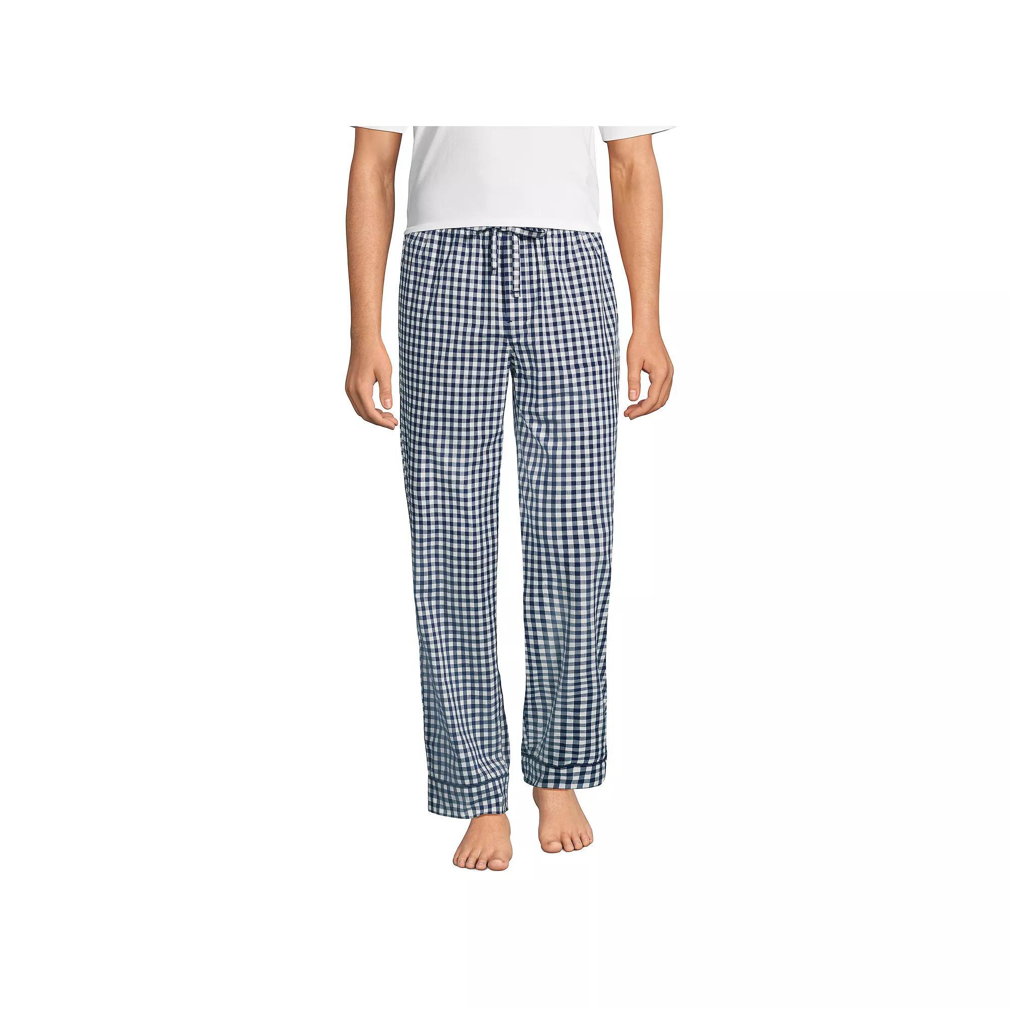 Men's Lands' End Essential Pajama Pants, Size: Medium, Gray Mist Sails Product Image