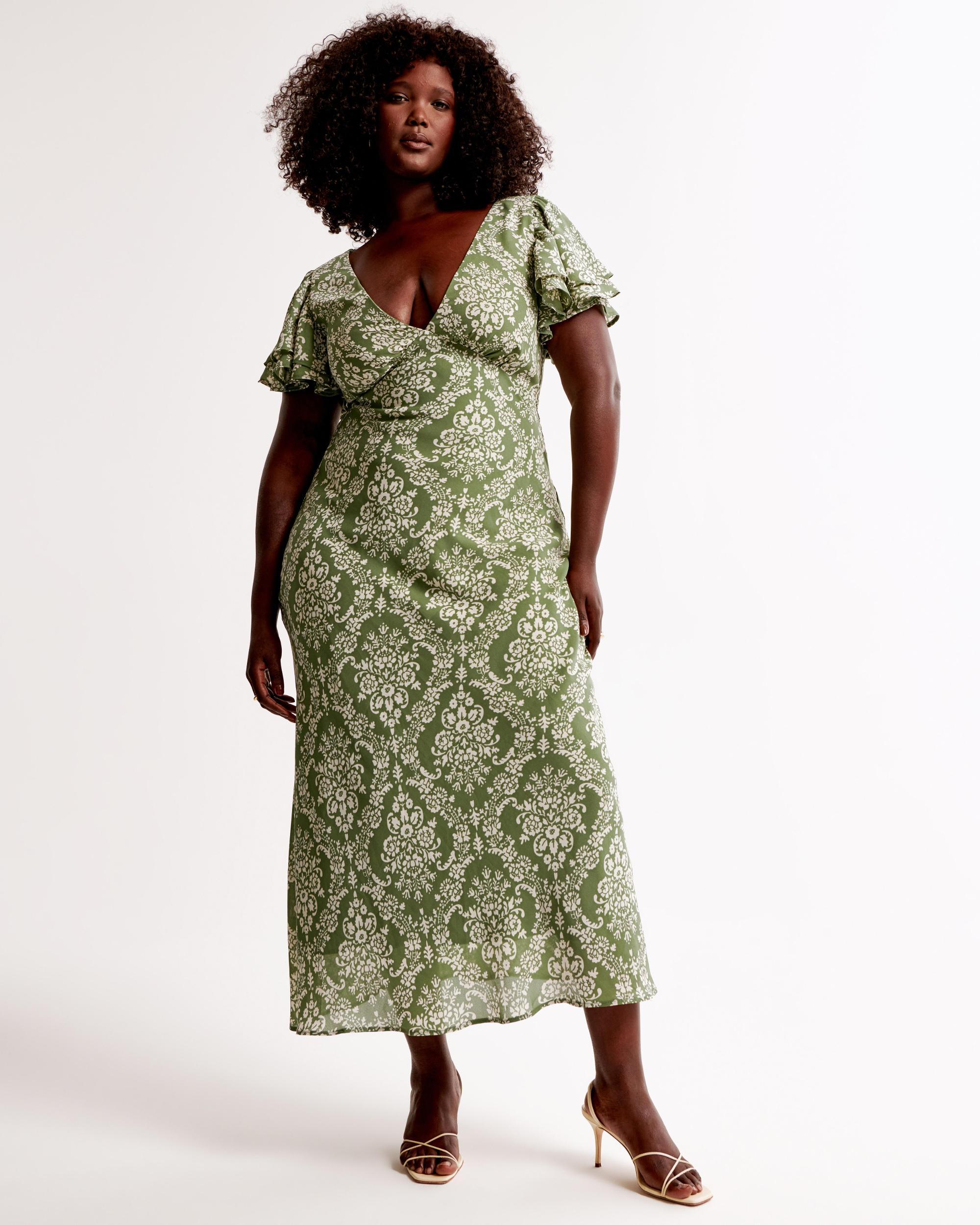 Ruffle Sleeve Maxi Dress Product Image