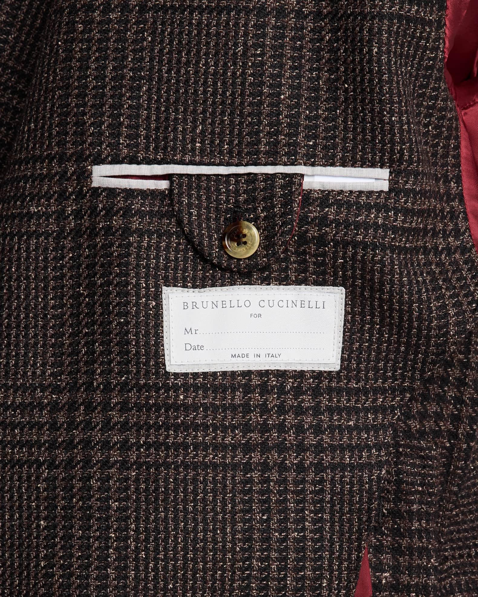 Men's Plaid Wool and Silk Single-Breasted Sport Coat Product Image