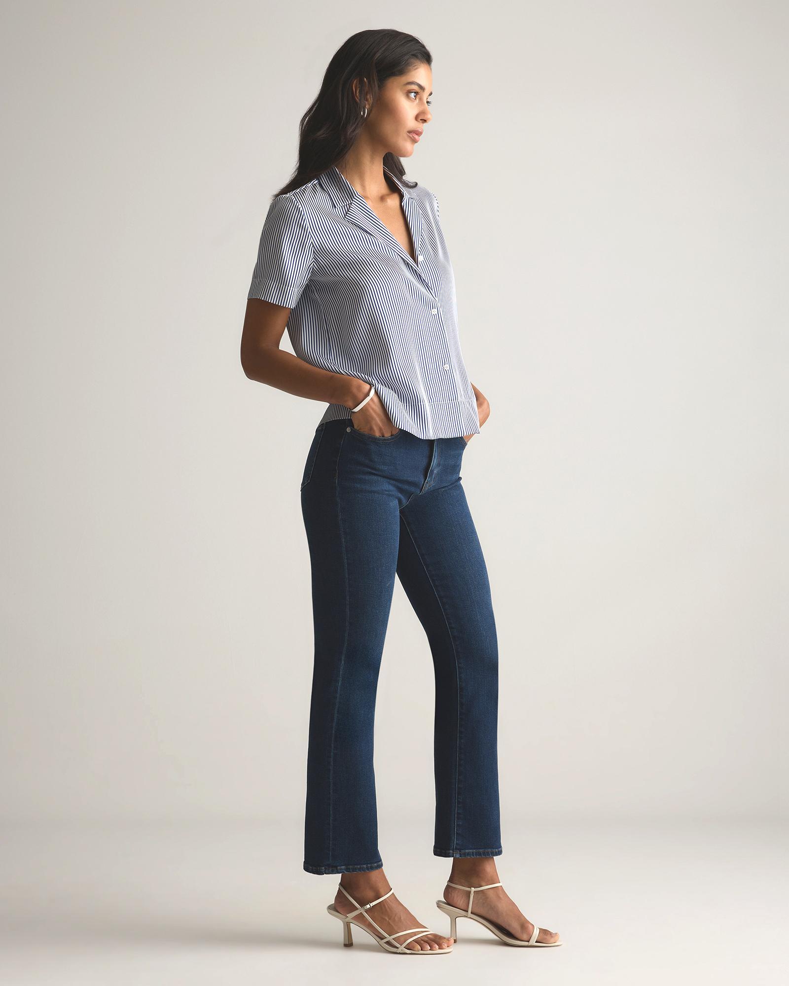 Quince | Women's Washable Stretch Silk Short Sleeve Notch Collar Blouse Size XS, Mulberry Silk Product Image