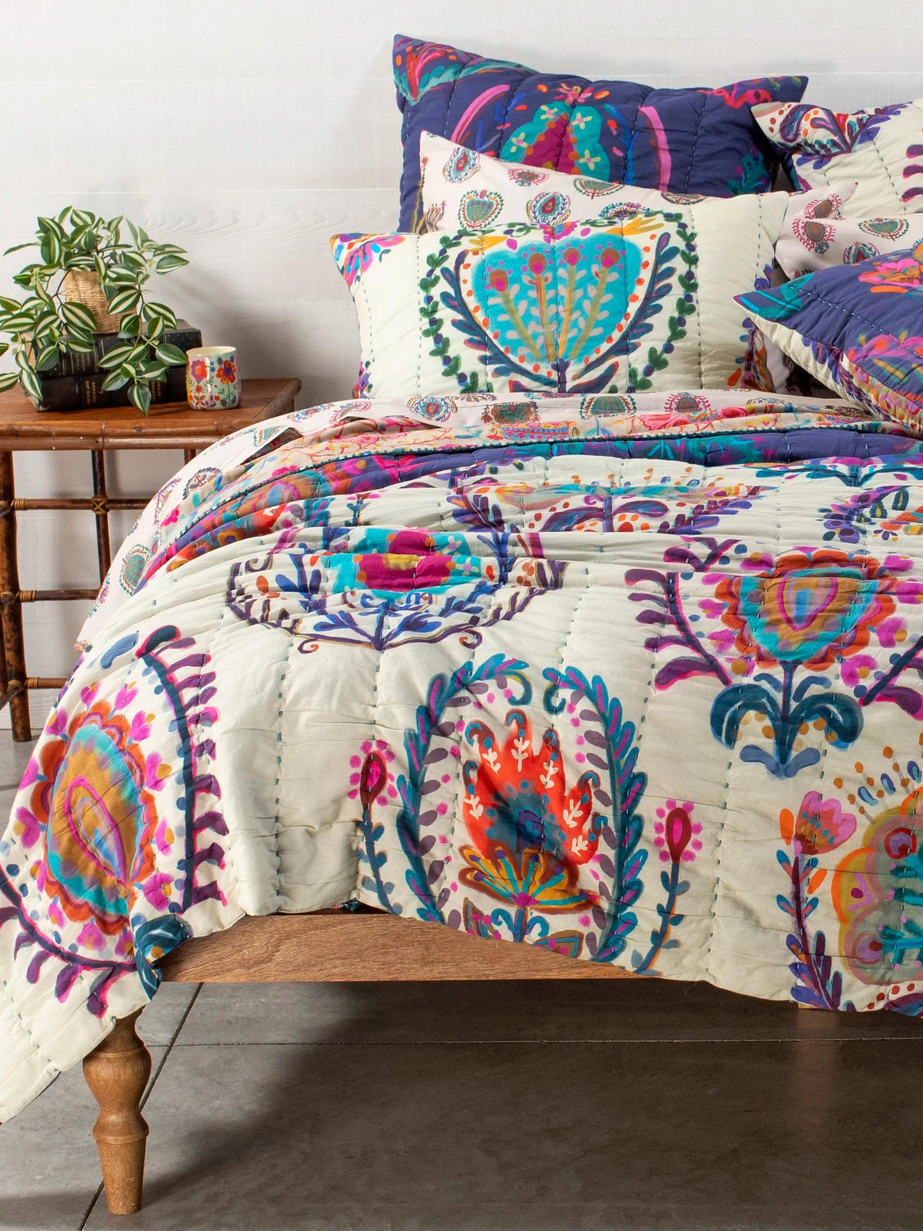 Bungalow Reversible Cotton Euro Sham - Folklore Product Image