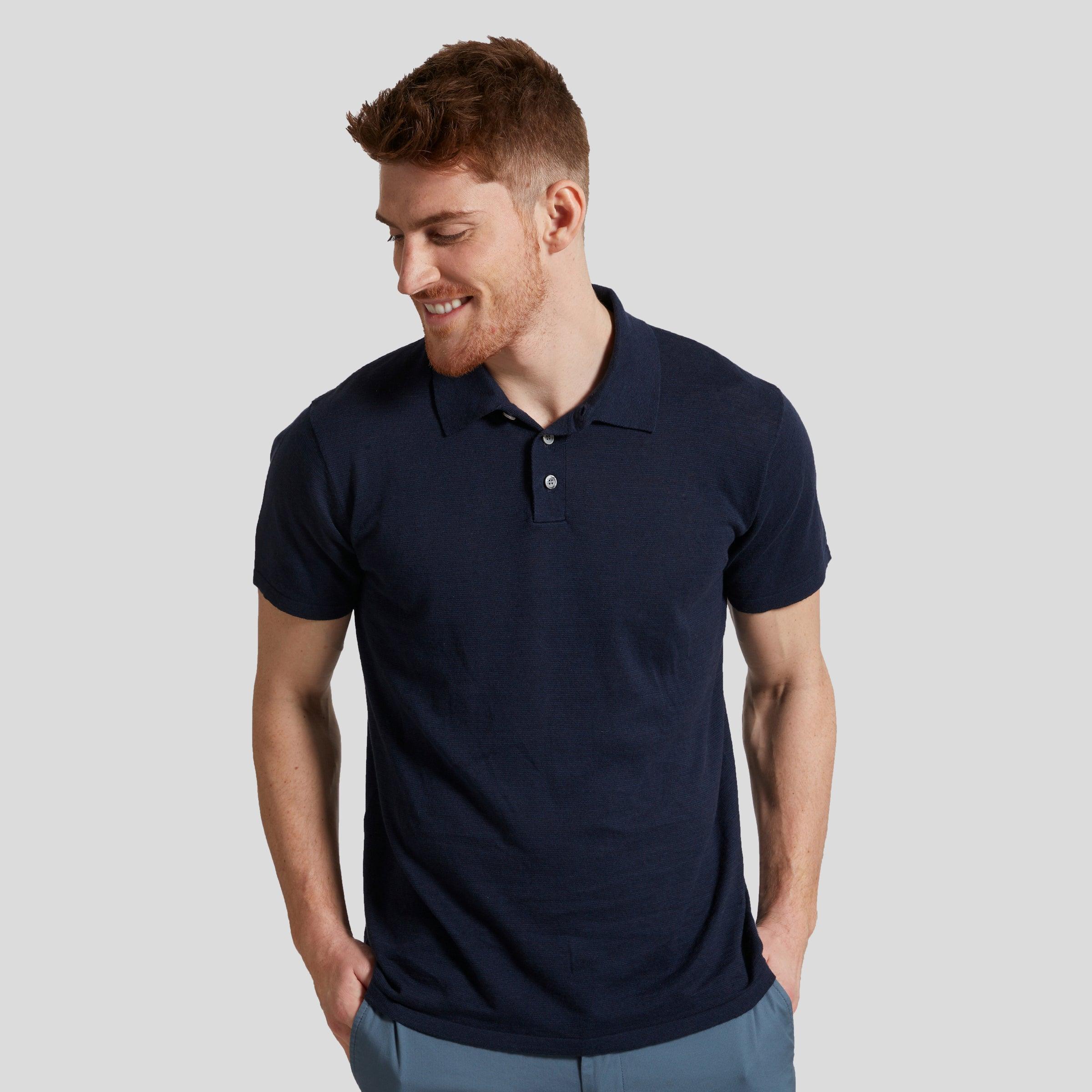 James Featherweight Sweater Polo - Navy Blue Product Image