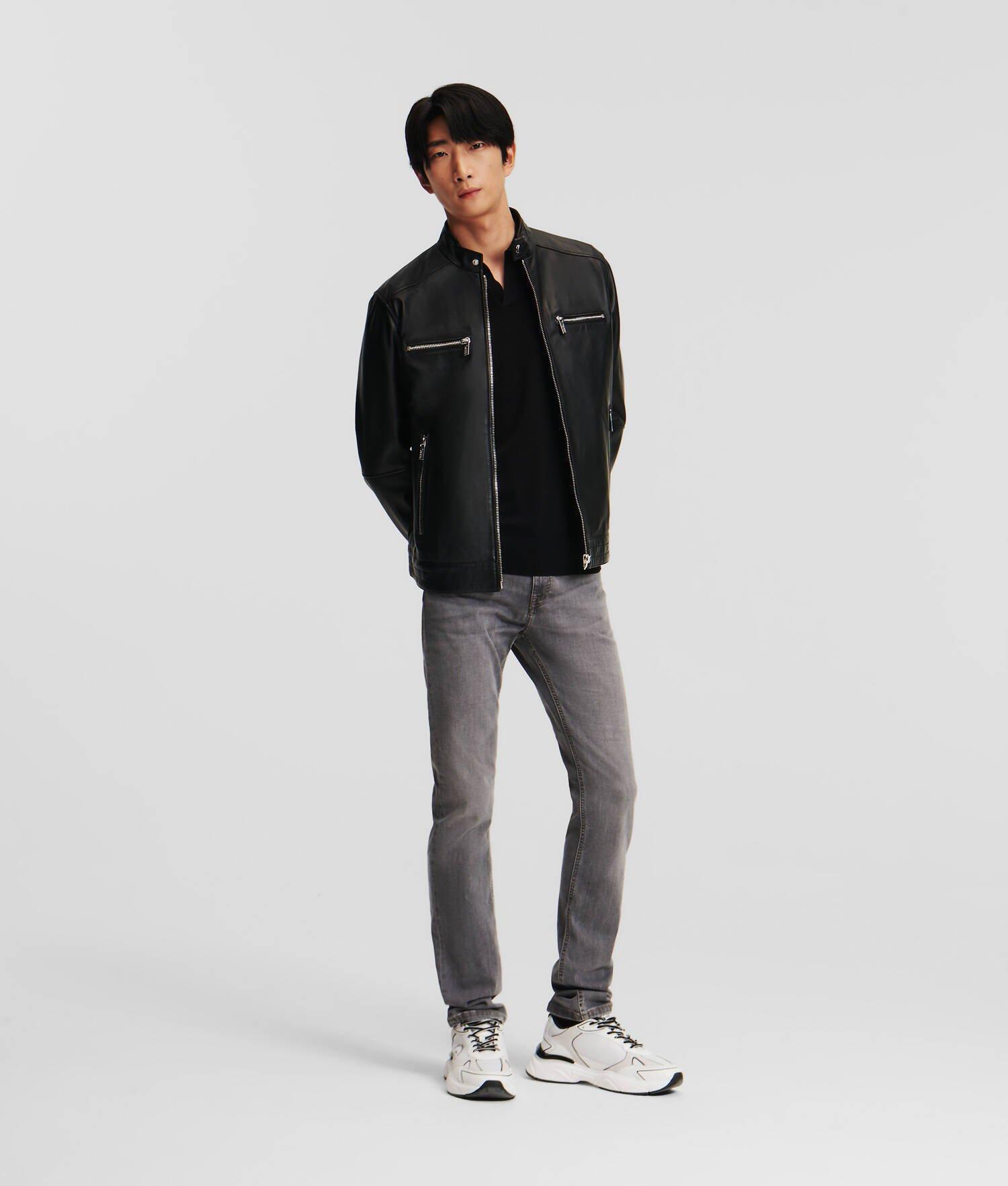 ZIP-UP LEATHER JACKET Product Image