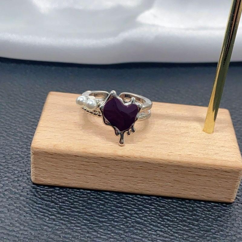 Heart Faux Pearl Layered Ring Product Image