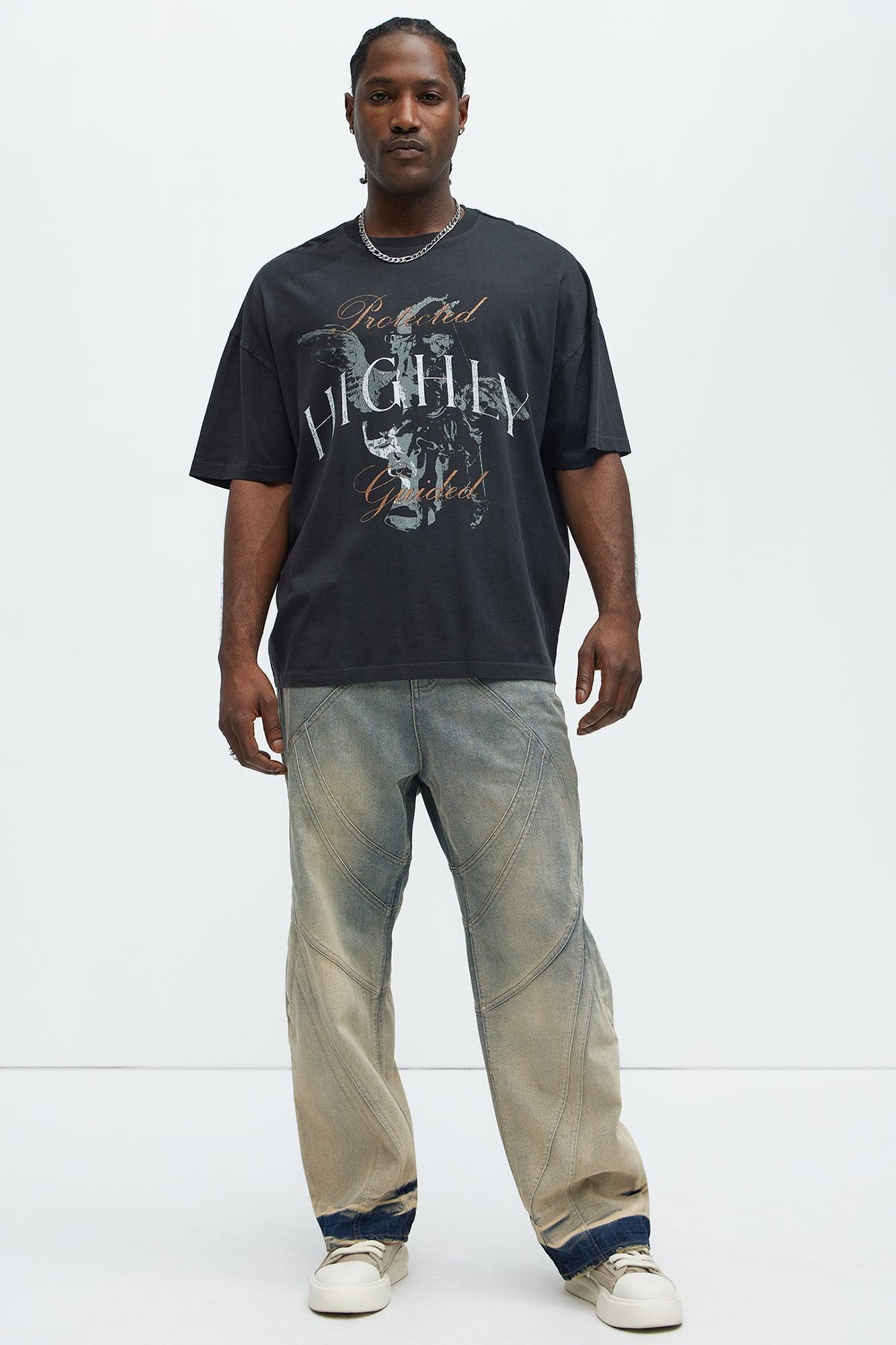 Highly Guided Oversized Short Sleeve Tee - Black Product Image