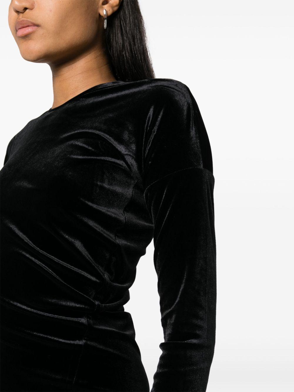 TOTÊME Twisted Velvet Dress Black Product Image