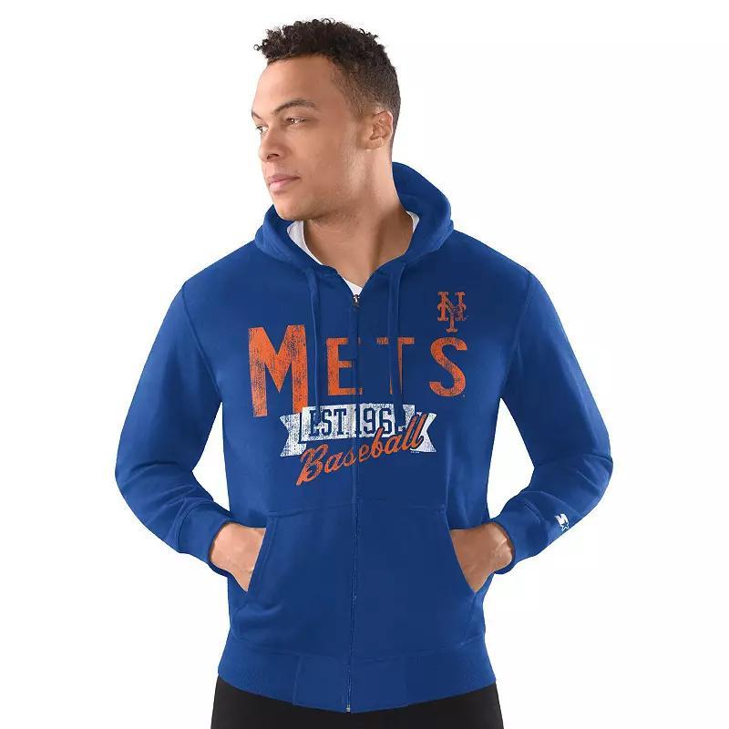 Men's Starter  Black San Diego Padres Classic Distressed Full-Zip Hoodie, Size: 2XL Product Image
