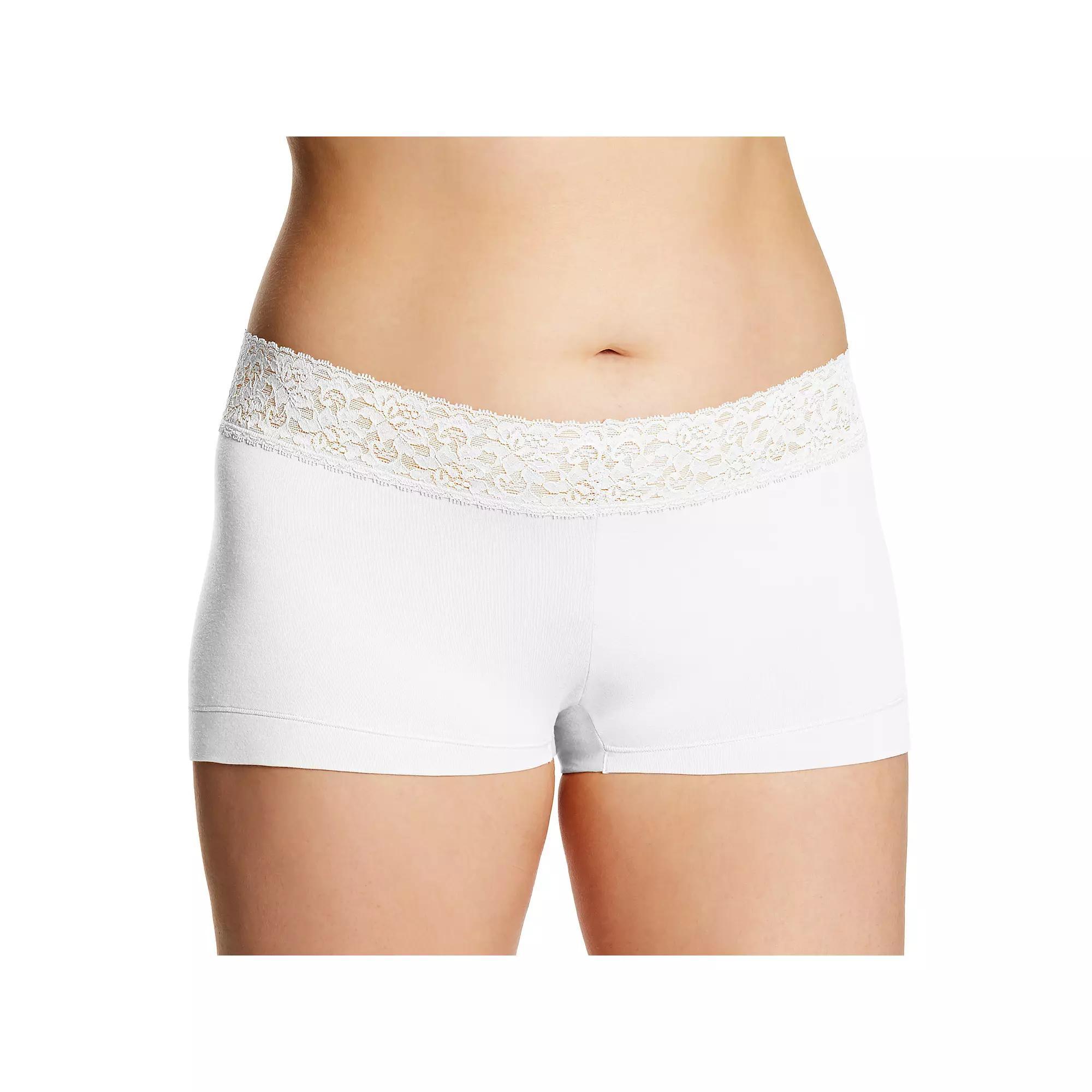 Maidenform Dream Cotton Lace-Trim Boyshort Underwear 40859, Womens Product Image