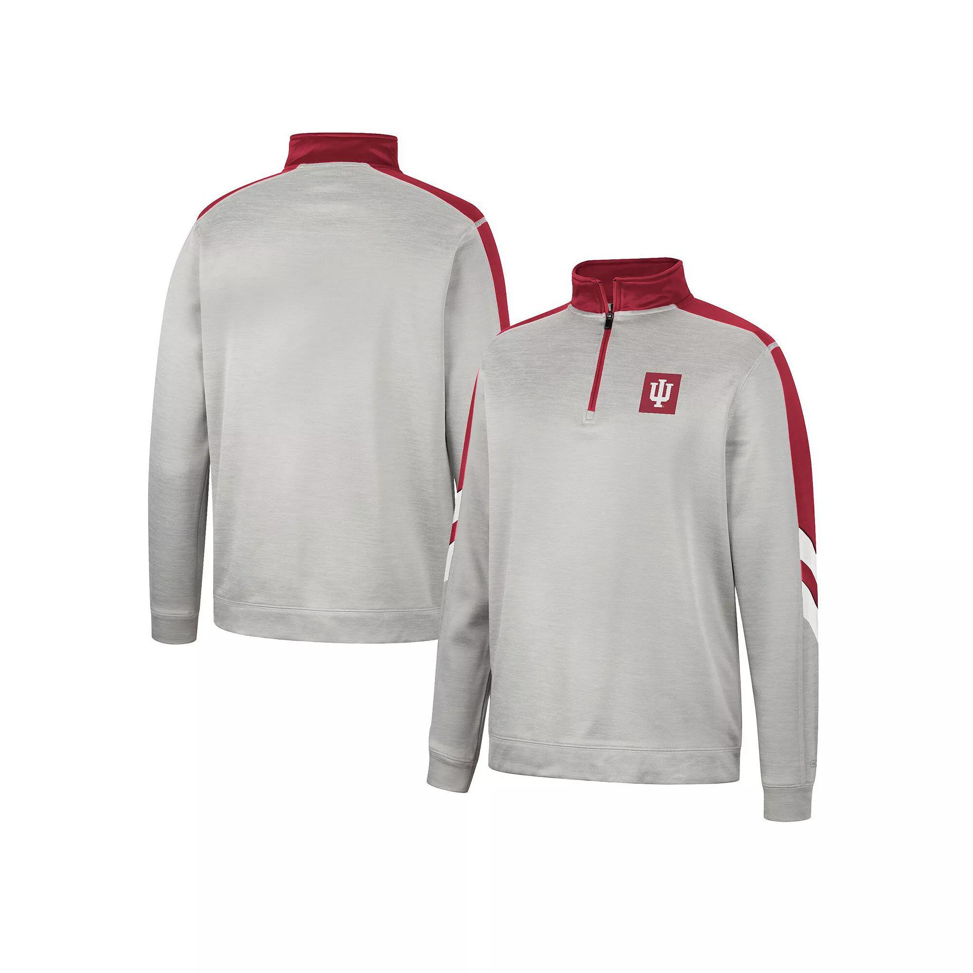Men's Colosseum Gray/Green Oregon Ducks Bushwood Fleece Quarter-Zip Jacket, Size: XL, Grey Product Image