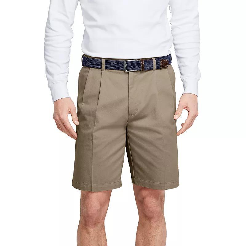 Men's Lands' End Comfort Waist 9-inch No-Iron Pleated Chino Shorts, Size: 37, Radiant Blue Product Image