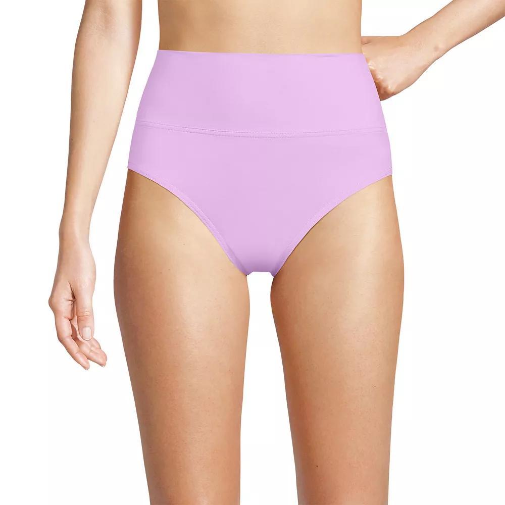 Women's Lands' End Chlorine Resistant Fold Over High Waisted Bikini Bottoms, Size: 8, Wild Purple Product Image
