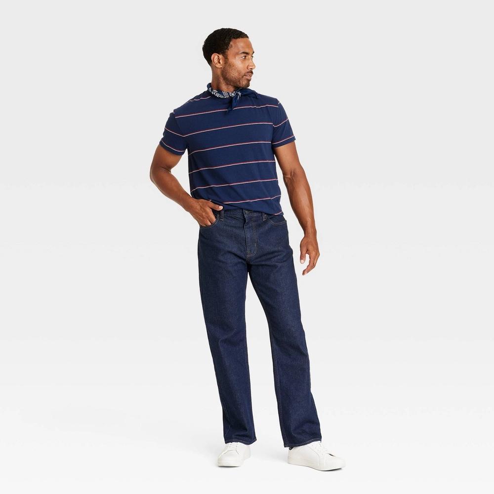 Men's Relaxed Fit Jeans - Goodfellow & Co™ Dark Wash 29x30: Cotton , Midweight, Stretch, Mid Rise, Machine Washable Product Image