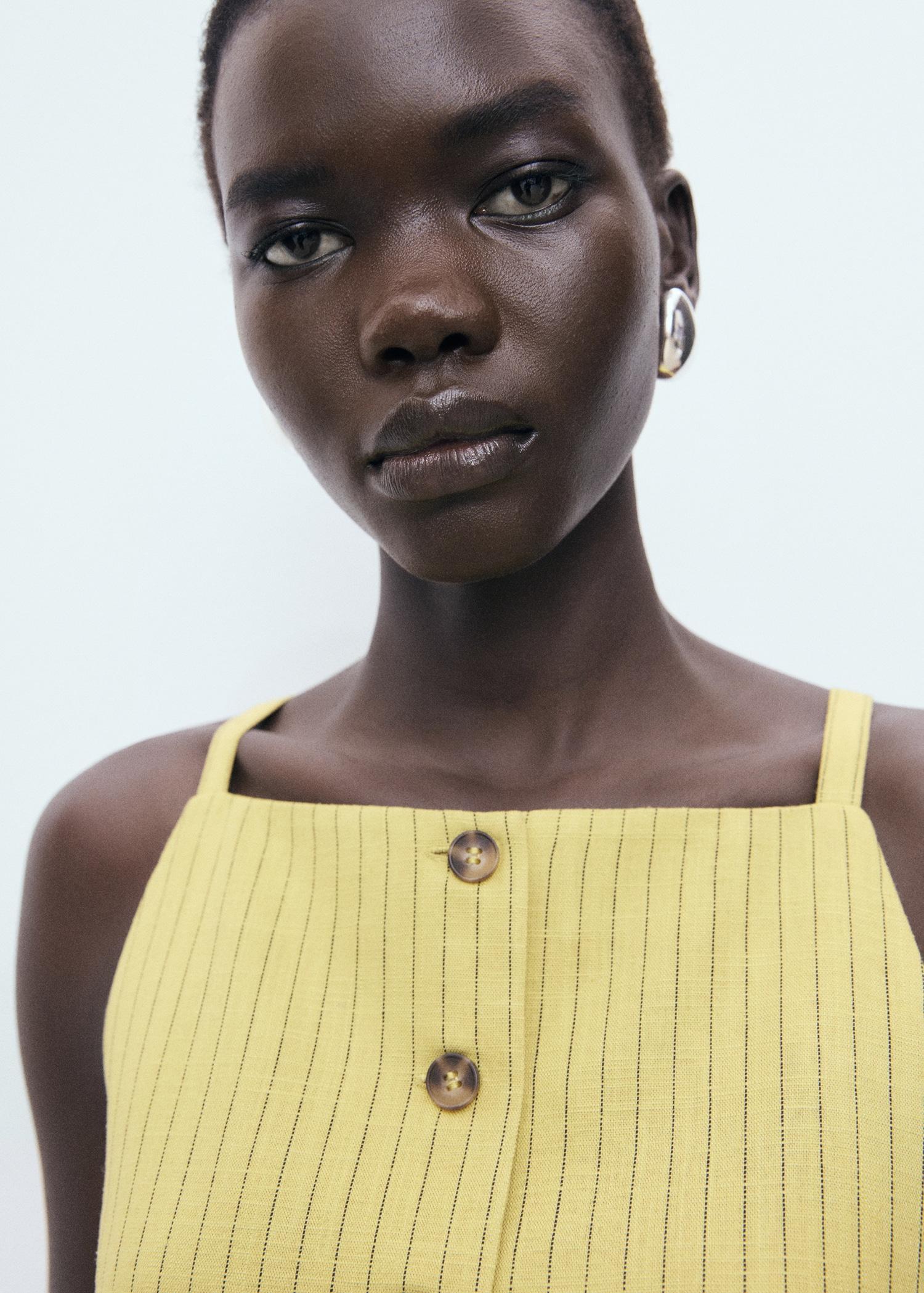 Buttons striped top - Women | MANGO USA Product Image