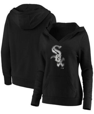 Women's Fanatics Branded Black Chicago White Sox Core Team Crossover V-Neck Pullover Hoodie, Size: Medium Product Image